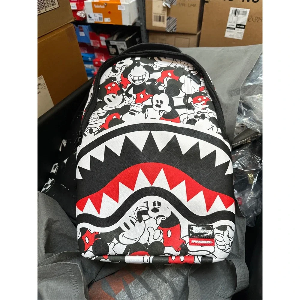 Sprayground Disney Mickey Mouse Crammed Backpack Red White Black Special Edition